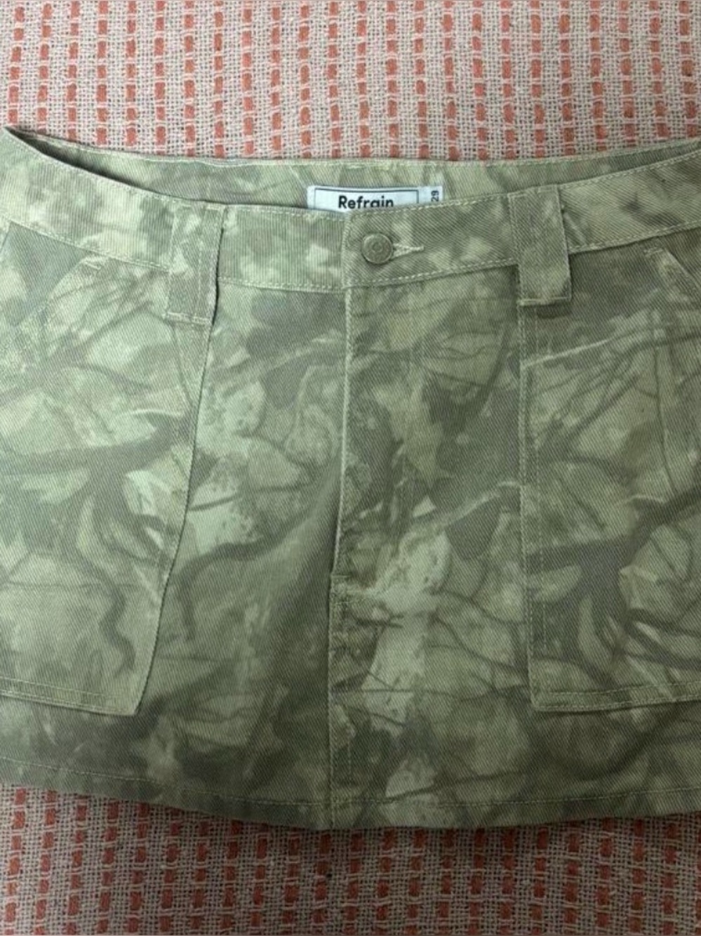 Olive Tie-Dye Mini Skirt